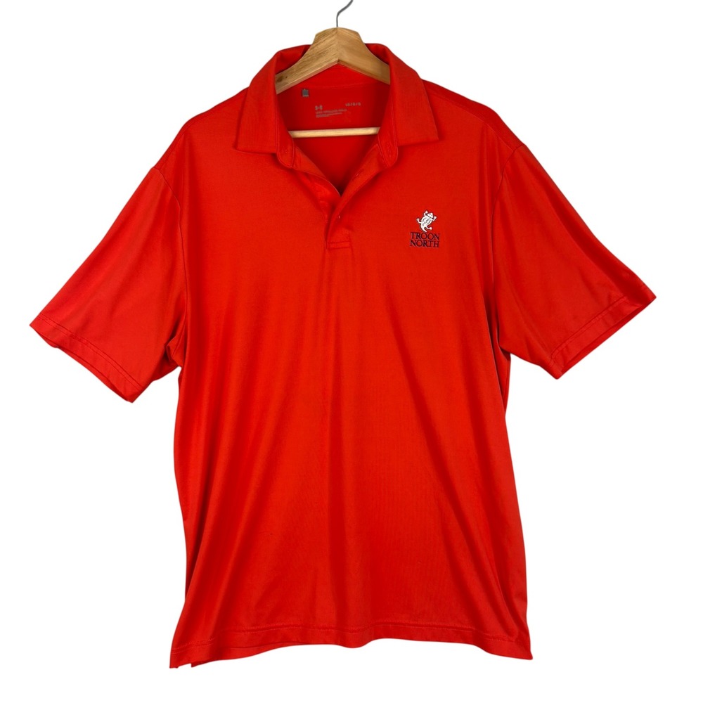 Under‎ Armour Troon North Golf Polo Shirt Mens Large Orange Performance